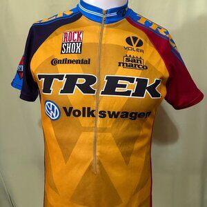 Vintage Trek Volkswagen Rock Shox Voler Men's Cycling Jersey Medium 1/2 Zip Cont